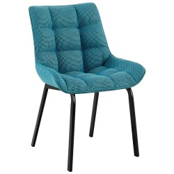 Silla Saranda en tela negra y turquesa Silla Saranda en tela negra y turquesa