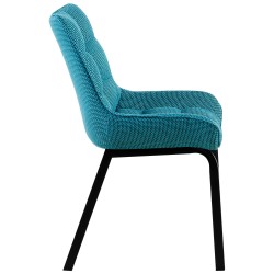 Silla Saranda en tela negra y turquesa Silla Saranda en tela negra y turquesa