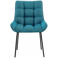 Silla Saranda en tela negra y turquesa Silla Saranda en tela negra y turquesa