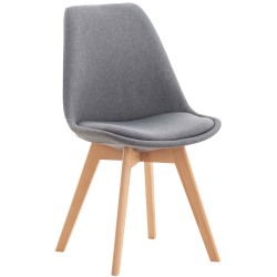 Silla Linares en tela gris claro