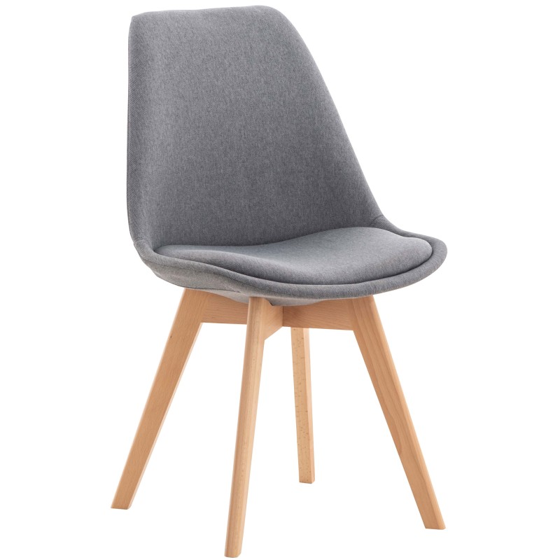 Silla Linares en tela gris claro Silla Linares en tela gris claro