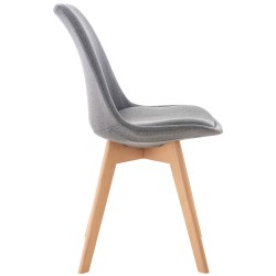 Silla Linares en tela gris claro Silla Linares en tela gris claro