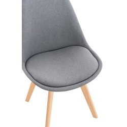 Silla Linares en tela gris claro Silla Linares en tela gris claro