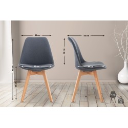 Silla Linares en tela gris oscuro Silla Linares en tela gris oscuro