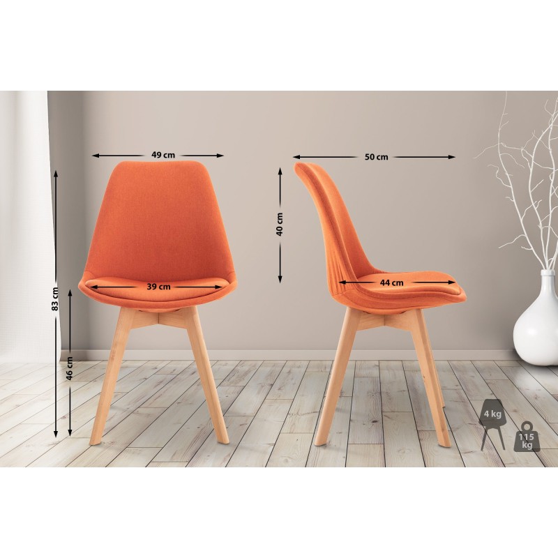 Silla Linares en tela naranja