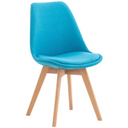 Silla Linares en tela turquesa