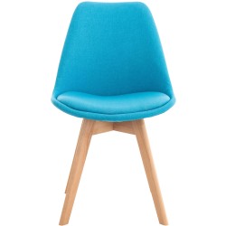 Silla Linares en tela turquesa Silla Linares en tela turquesa
