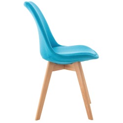 Silla Linares en tela turquesa Silla Linares en tela turquesa
