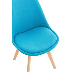 Silla Linares en tela turquesa Silla Linares en tela turquesa