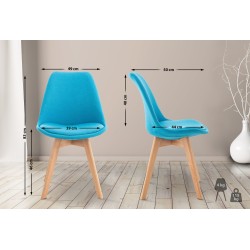 Silla Linares en tela turquesa Silla Linares en tela turquesa