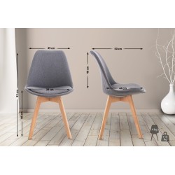 Silla Linares en tela gris Silla Linares en tela gris