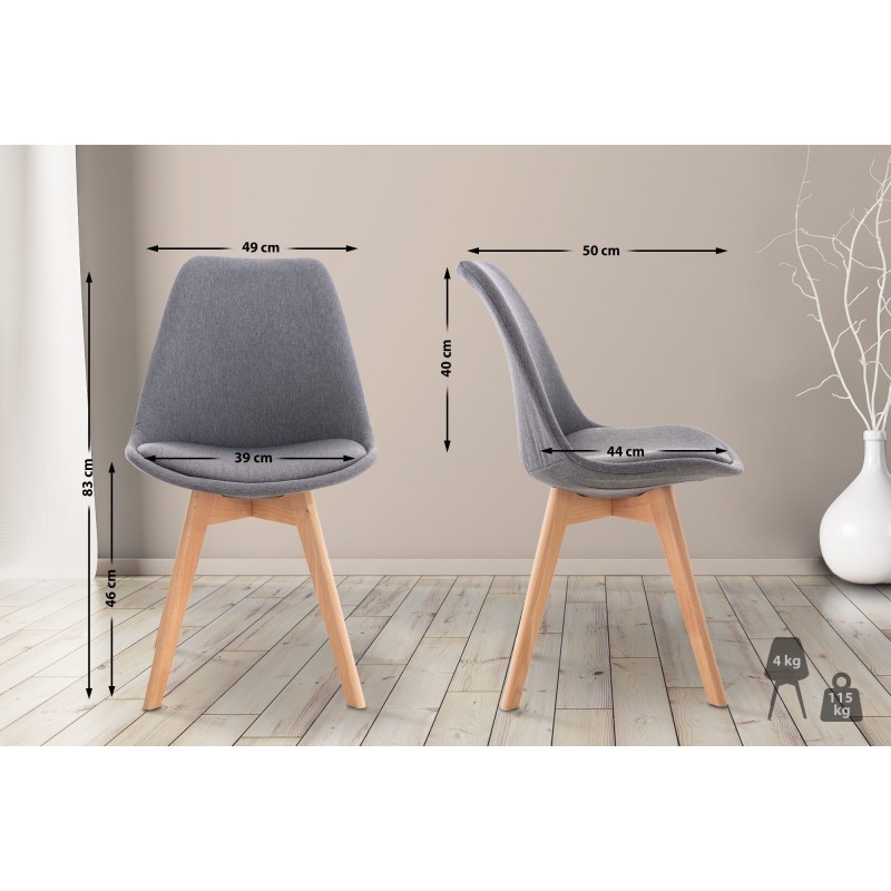 Silla Linares en tela gris