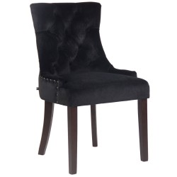 Silla de comedor Aberdeen en terciopelo negro antiguo