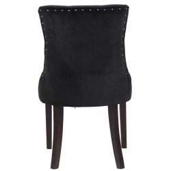 Silla de comedor Aberdeen en terciopelo negro antiguo