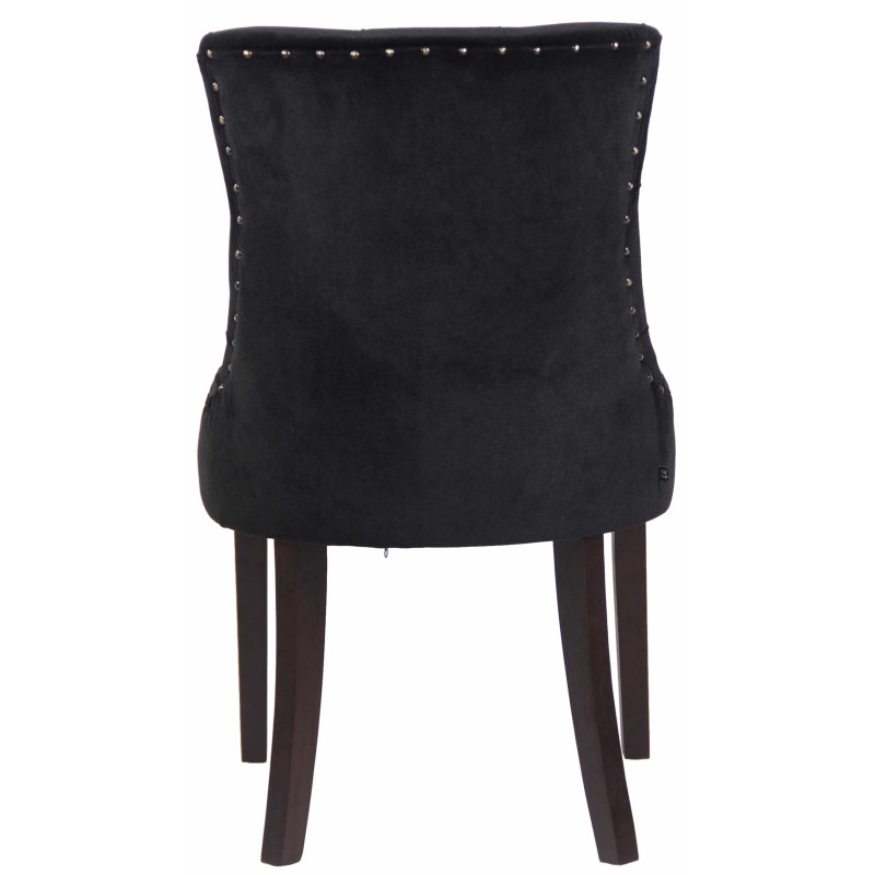 Silla de comedor Aberdeen en terciopelo negro antiguo
