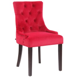 Silla de comedor antigua de terciopelo rojo Aberdeen