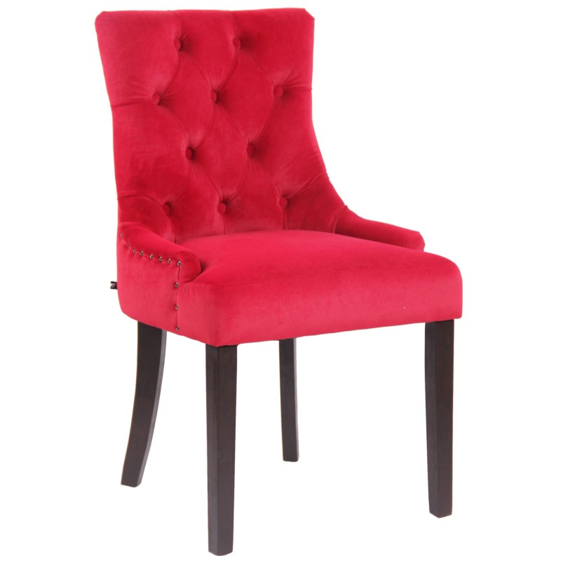 Silla de comedor antigua de terciopelo rojo Aberdeen Silla de comedor antigua de terciopelo rojo Aberdeen