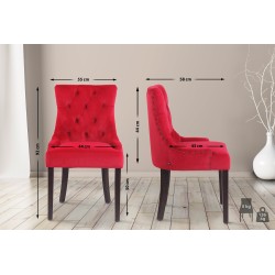 Silla de comedor antigua de terciopelo rojo Aberdeen Silla de comedor antigua de terciopelo rojo Aberdeen