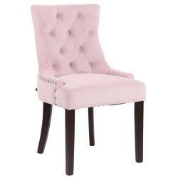Silla de comedor Aberdeen de terciopelo rosa antiguo