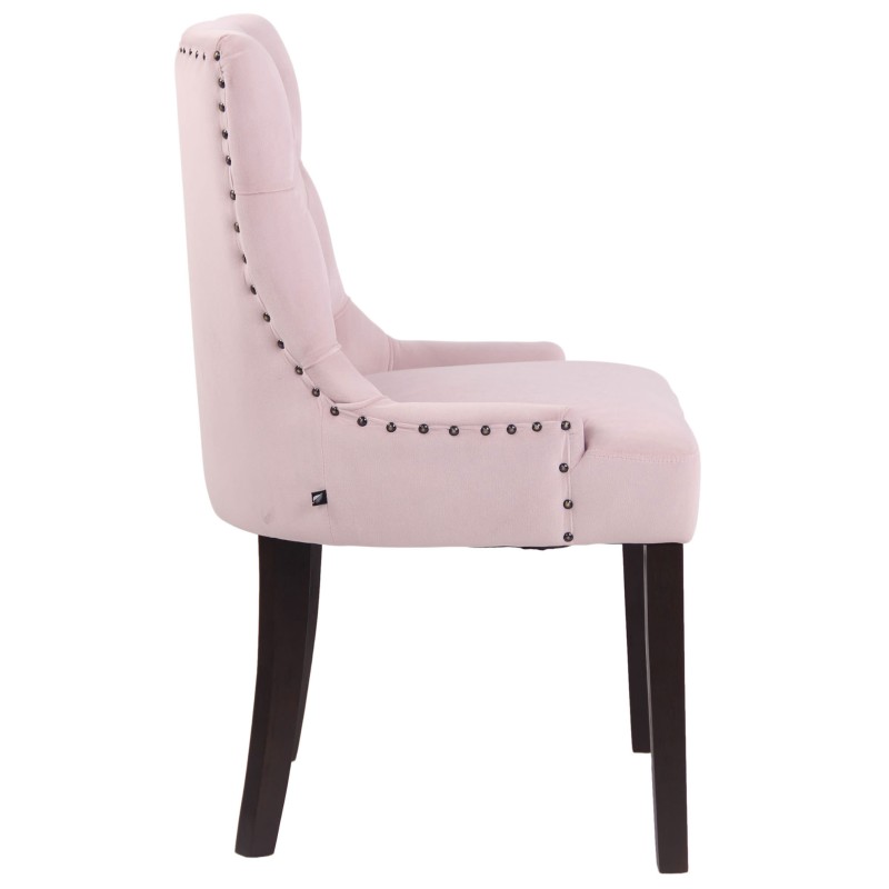 Silla de comedor Aberdeen de terciopelo rosa antiguo