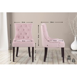 Silla de comedor Aberdeen de terciopelo rosa antiguo Silla de comedor Aberdeen de terciopelo rosa antiguo