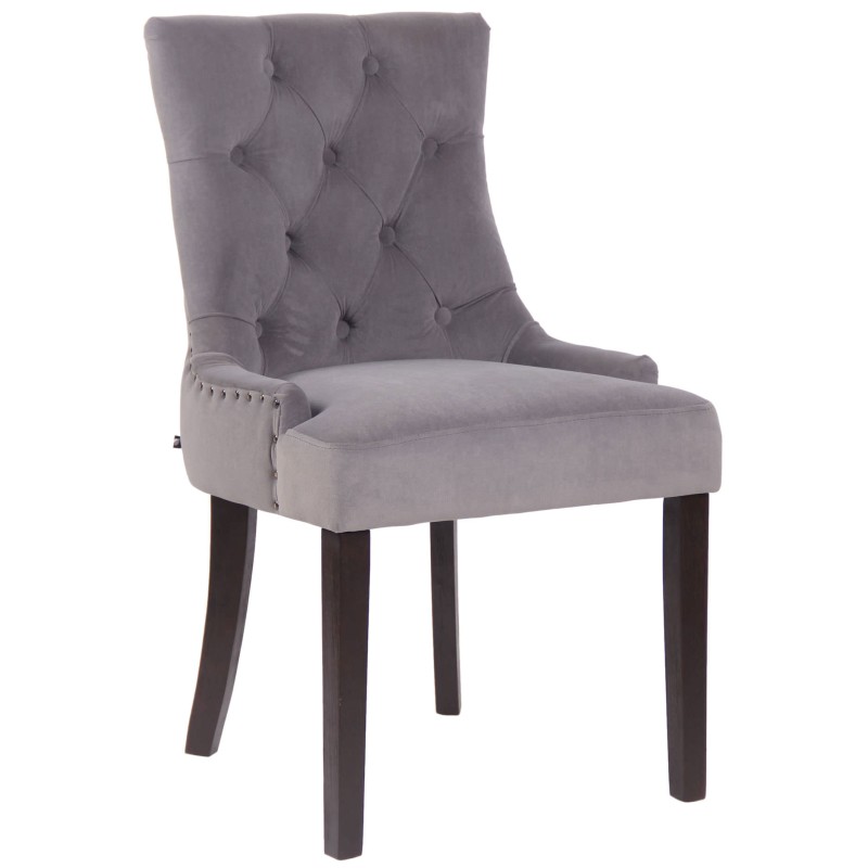 Silla de comedor Aberdeen en terciopelo gris antiguo Silla de comedor Aberdeen en terciopelo gris antiguo