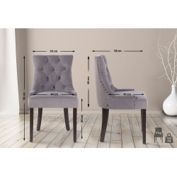Silla de comedor Aberdeen en terciopelo gris antiguo Silla de comedor Aberdeen en terciopelo gris antiguo