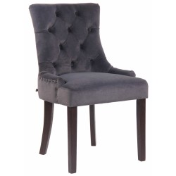 Silla de comedor Aberdeen en terciopelo gris oscuro antiguo