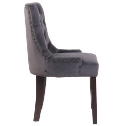 Silla de comedor Aberdeen en terciopelo gris oscuro antiguo