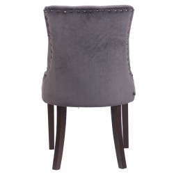 Silla de comedor Aberdeen en terciopelo gris oscuro antiguo