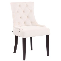 Silla de comedor Aberdeen en terciopelo color crema antiguo