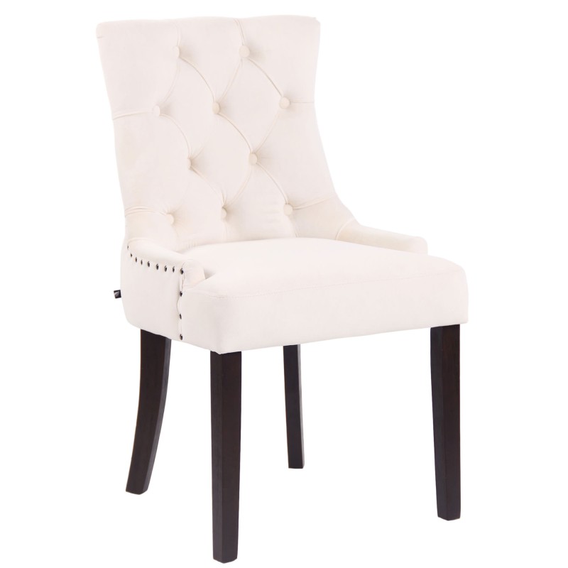 Silla de comedor Aberdeen en terciopelo color crema antiguo Silla de comedor Aberdeen en terciopelo color crema antiguo