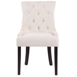 Silla de comedor Aberdeen en terciopelo color crema antiguo Silla de comedor Aberdeen en terciopelo color crema antiguo