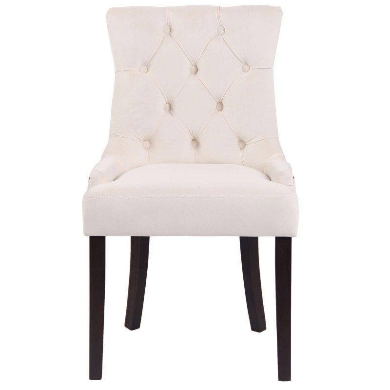 Silla de comedor Aberdeen en terciopelo color crema antiguo