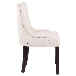 Silla de comedor Aberdeen en terciopelo color crema antiguo Silla de comedor Aberdeen en terciopelo color crema antiguo