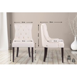 Silla de comedor Aberdeen en terciopelo color crema antiguo Silla de comedor Aberdeen en terciopelo color crema antiguo