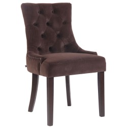 Silla de comedor Aberdeen en terciopelo marrón antiguo