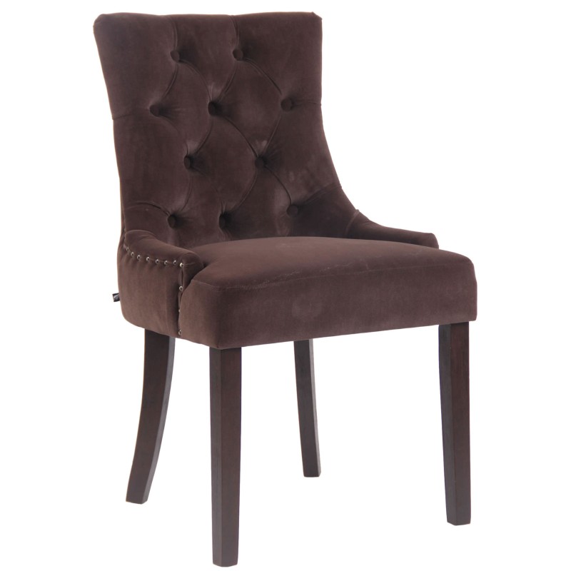 Silla de comedor Aberdeen en terciopelo marrón antiguo Silla de comedor Aberdeen en terciopelo marrón antiguo