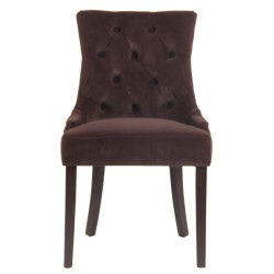 Silla de comedor Aberdeen en terciopelo marrón antiguo Silla de comedor Aberdeen en terciopelo marrón antiguo