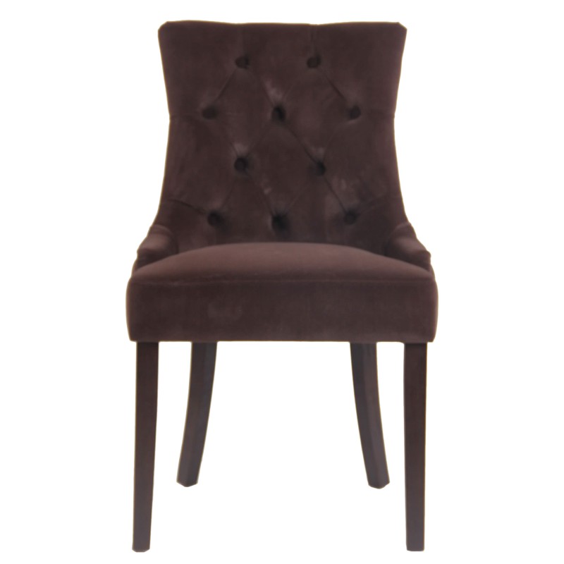 Silla de comedor Aberdeen en terciopelo marrón antiguo