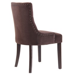 Silla de comedor Aberdeen en terciopelo marrón antiguo Silla de comedor Aberdeen en terciopelo marrón antiguo