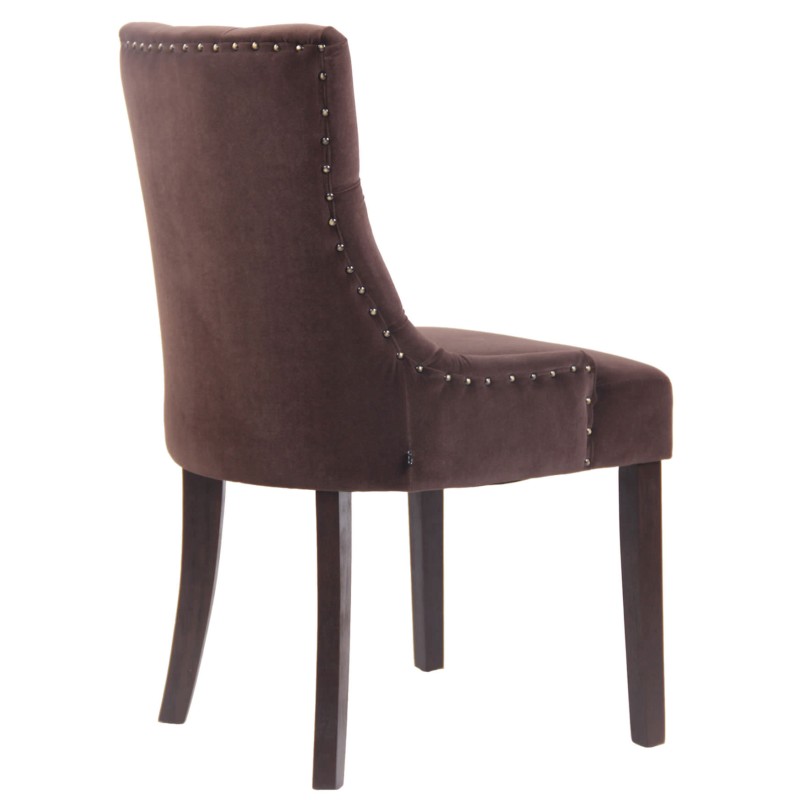 Silla de comedor Aberdeen en terciopelo marrón antiguo