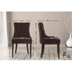 Silla de comedor Aberdeen en terciopelo marrón antiguo Silla de comedor Aberdeen en terciopelo marrón antiguo