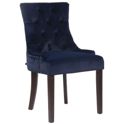 Silla de comedor Aberdeen de terciopelo azul antiguo