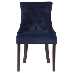 Silla de comedor Aberdeen de terciopelo azul antiguo