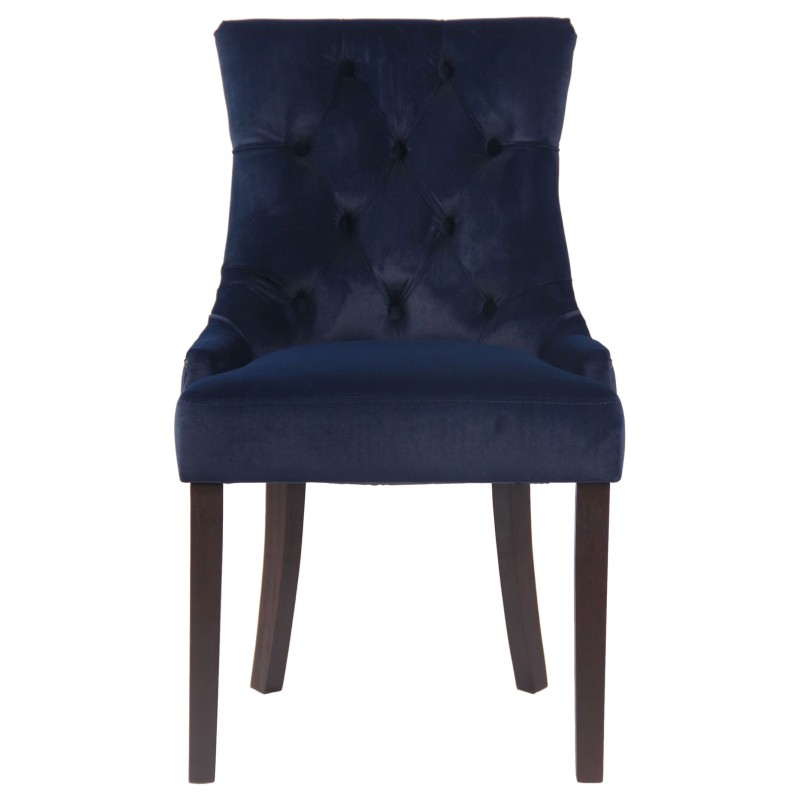 Silla de comedor Aberdeen de terciopelo azul antiguo