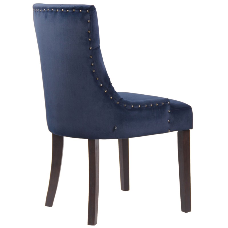 Silla de comedor Aberdeen de terciopelo azul antiguo