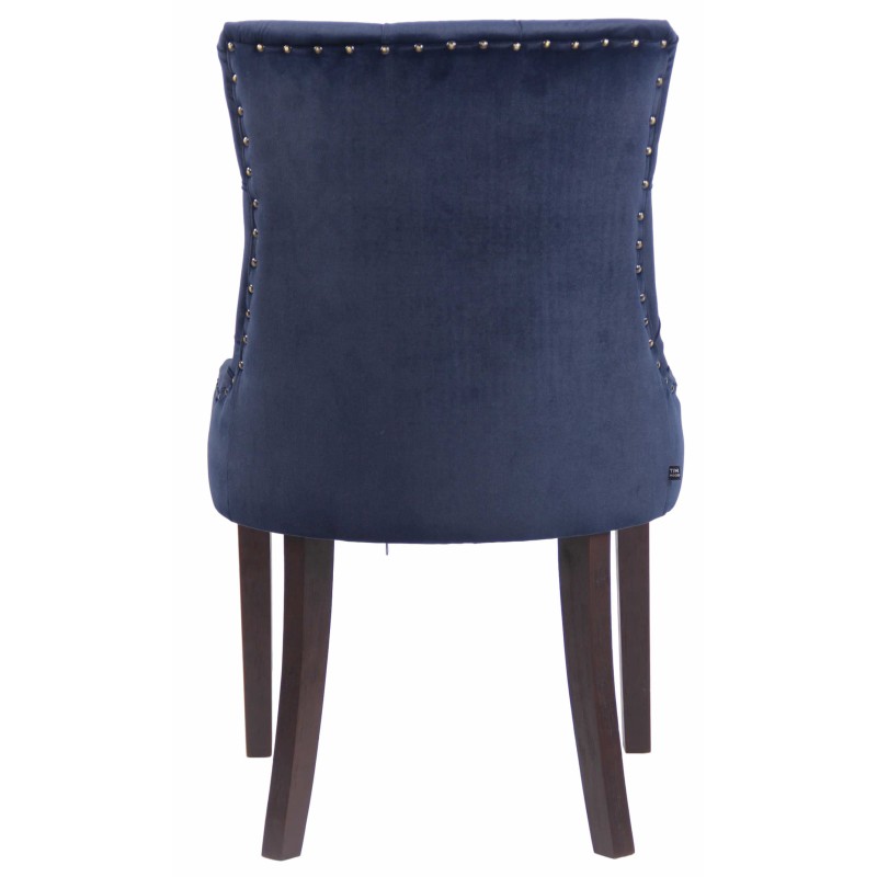 Silla de comedor Aberdeen de terciopelo azul antiguo