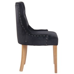 Silla de comedor Aberdeen en terciopelo negro claro antiguo Silla de comedor Aberdeen en terciopelo negro claro antiguo