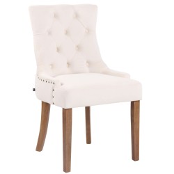 Silla de comedor Aberdeen en terciopelo crema claro antiguo